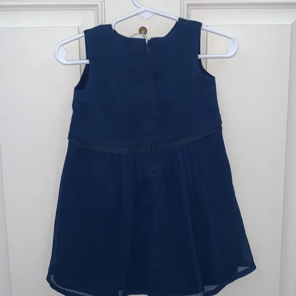 Carter’s, 12-18M, Darling Little Navy Dress, Silky Flowing Delicate Fabric - Picture 2 of 12